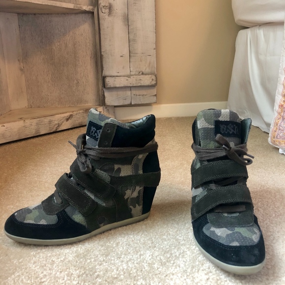 Ash Shoes - Ash Hidden Wedge Camo Sneakers